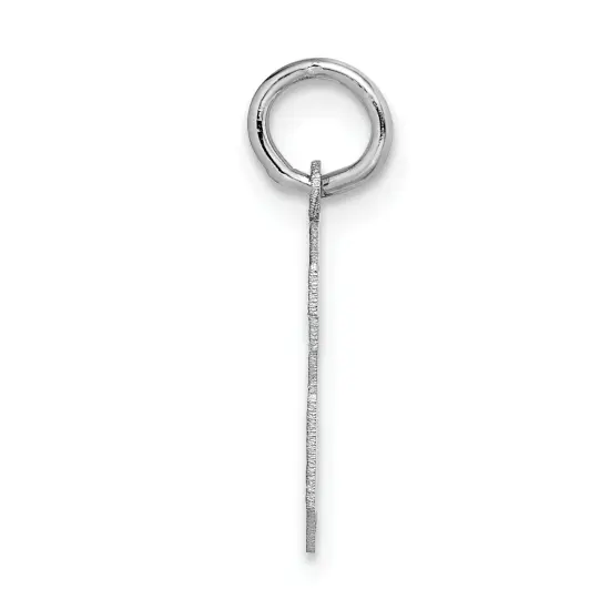 14K White Gold Small Satin Number 6 Charm Pendant Jewerly 19mm x 7mm {3}