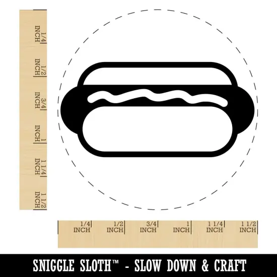 Yummy Hot Dog Self-Inking Rubber Stamp for Stamping Crafting Planners Red {1}