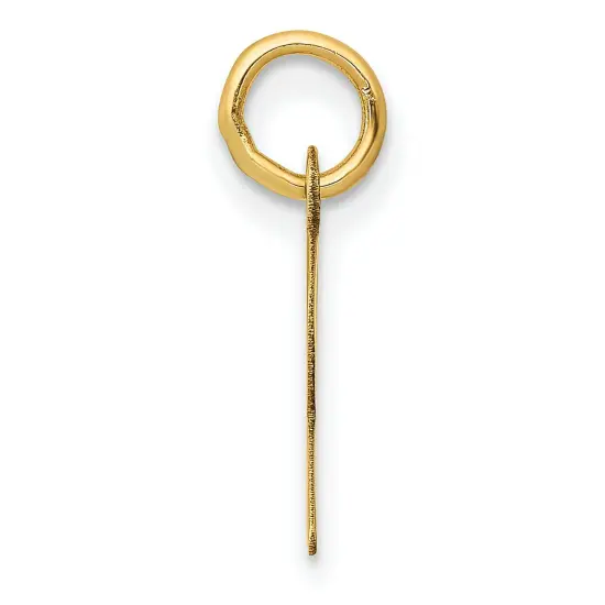 14K Yellow Gold Small Slanted Block Initial R Charm Jewerly {3}