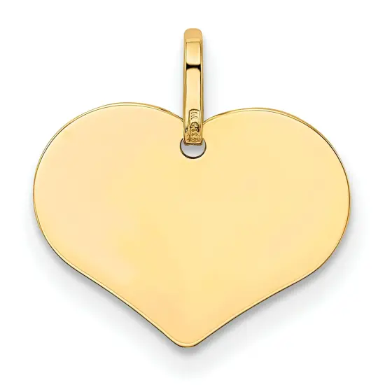 14K Yellow Gold Heart Charm Pendant Love Jewelry 14mm x 14mm {3}