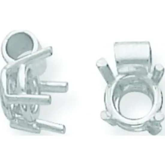 14K White Gold 1ct 4 Prong Round Tube Pendant Setting {1}