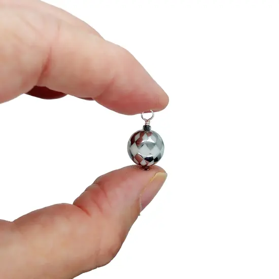 Miniature Christmas Ornaments, 8 pieces with Hooks, Silver Patterned Glass Baubles, Adorabilities {2}