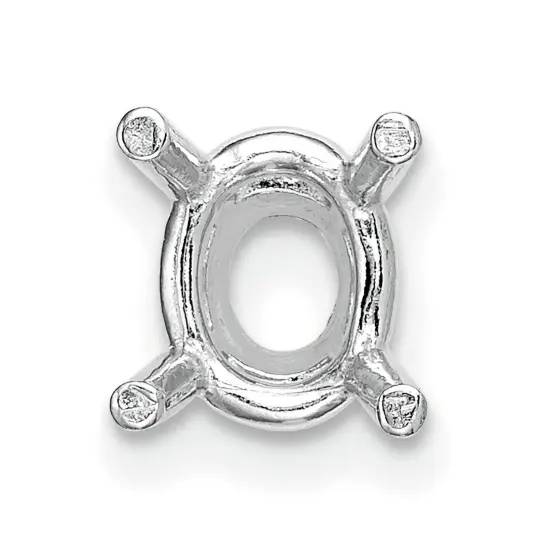 14K White Gold 4 Prong Oval Basket Setting 4mm {2}