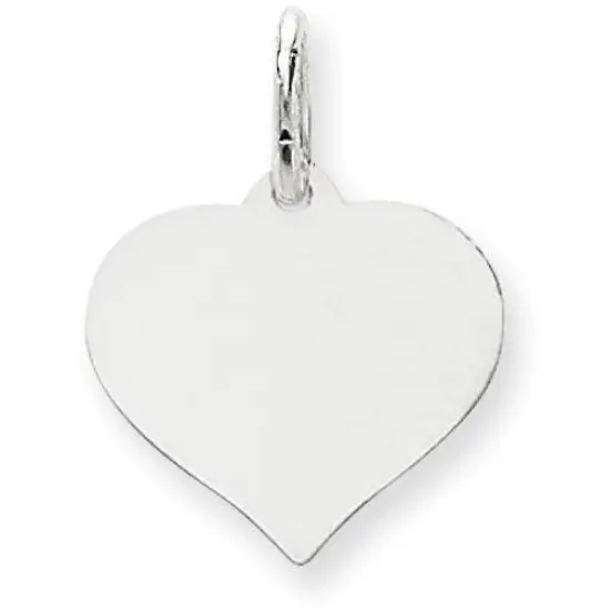 14K White Gold Heart Charm 1.229 grams Jewerly 18mm x 14mm {1}