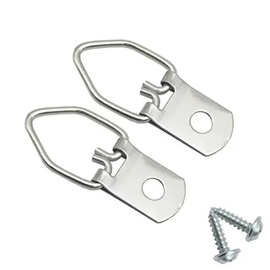 EesTeck 150 Pack Small D-Ring Steel Picture Hangers with Screws Picture Frames Picture Hang Solutions, for Hanging Clock Paintings Artwork Picture Frame Hook Photos {1}