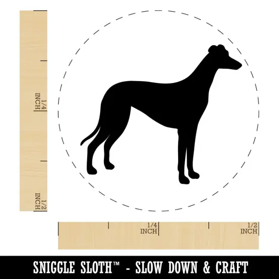 Greyhound Dog Solid Self-Inking Rubber Stamp for Stamping Crafting Planners Purple {1}