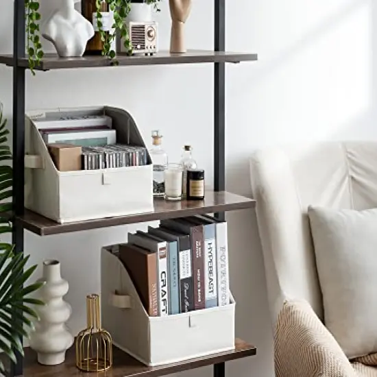 StorageWorks Closet Storage Bins, Trapezoid Storage Box for Shelves, Fabric Closet Bins and Organizing Baskets, Small, 3-Pack, Mixing of Beige, White & Ivory {5}