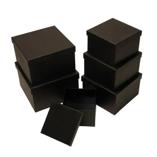Square Gift Box Set of 6 - Classic Matte Black Finish {1}