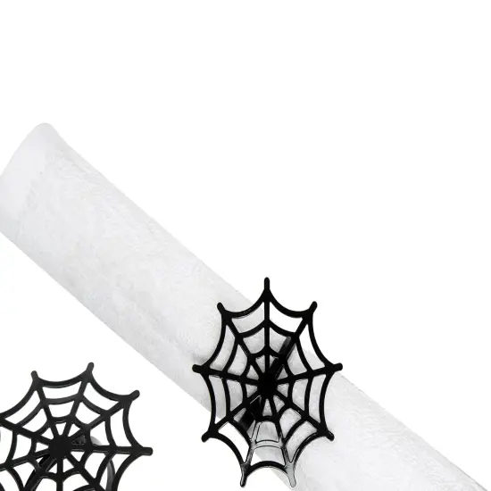 Black Spider Web Decorative Metal Napkin Rings Set of 4 {3}