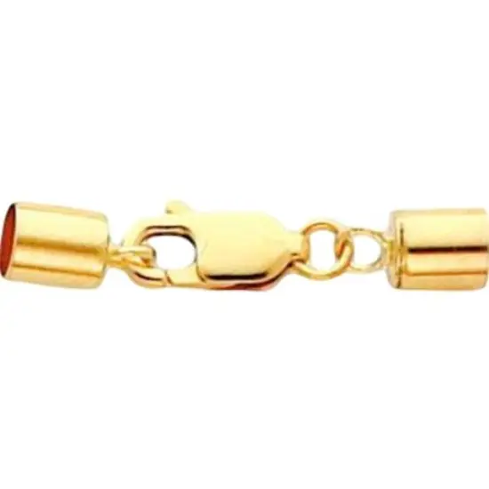 14K Gold Lobster Clasp w/End Caps (16.80mm to 25.80mm) {1}
