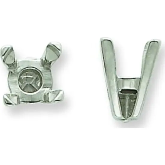 14K White Gold 4 Prong Round High Heavy Setting 5.2mm {1}