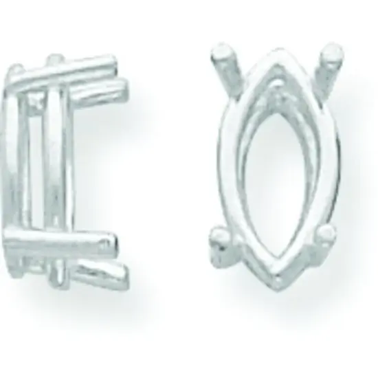 14K White Gold 4 Prong Marquise Wire Basket Head 7x14mm {1}