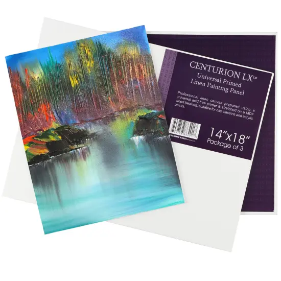 Centurion Universal Acrylic Primed Linen Panels -Canvases for Painting - 3 pack of Canvases for Oils, Acrylics, Water-Mixable Oils, and More {3}