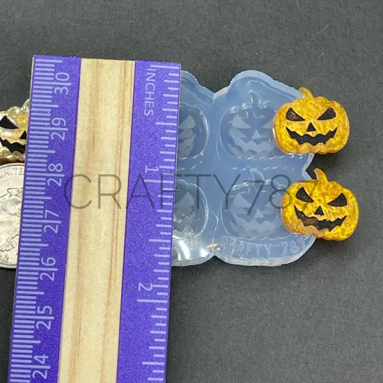 Scary Pumpkin Stud Silicone Mold(A6) {3}