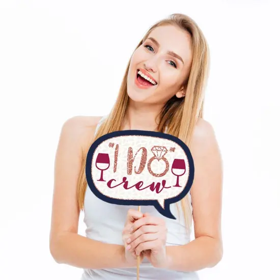 Big Dot of Happiness Funny Vino Before Vows - Winery Bridal Shower or Bachelorette Party Photo Booth Props Kit - 10 Piece {3}