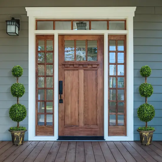 Costway 4' Artificial Topiary Triple Ball Tree Plant Indoor Outdoor UV Resistant {3}