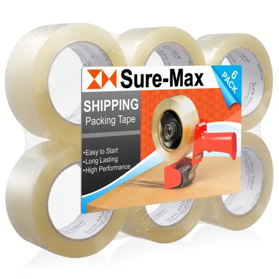 Sure-Max Premium Carton Packing Tape 2.0 mil 330 Feet (110 yards) - Clear {7}