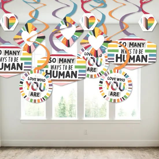 Big Dot of Happiness So Many Ways to Be Human - Pride Party Hanging Decor - Party Decoration Swirls - Set of 40 {4}