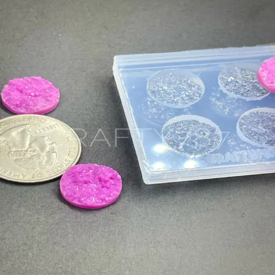 Druzy Circle 14mm Earring Silicone Mold (B5) {4}