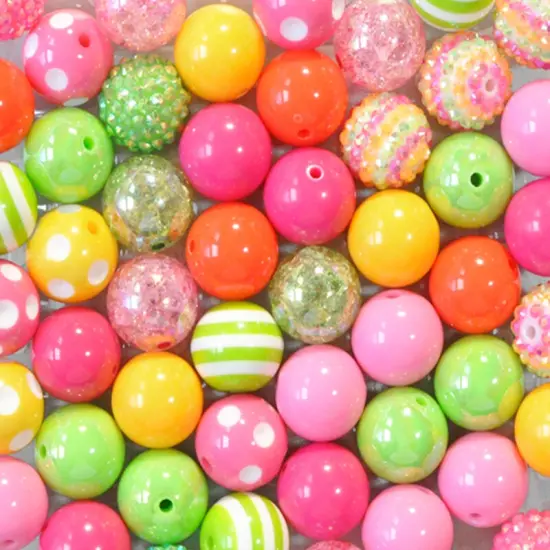 20mm Fruit Punch acrylic bubblegum bead mix {1}