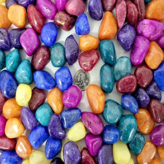 Crackled Quartz Crystals - Mixed Tumbled Stones Bulk {3}