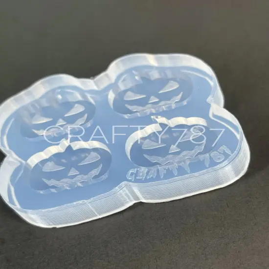 Scary Pumpkin Stud Silicone Mold(A6) {5}