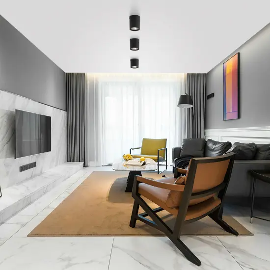 Aluminum Round LED Ceiling Spotlight with Adjustable Downlight, 15 Watt Cool White 4000K, Energy-Efficient Ceiling-Mounted Spot Lighting - Modern Fixture - for Home, Office, and Commercial Spaces Black {12}