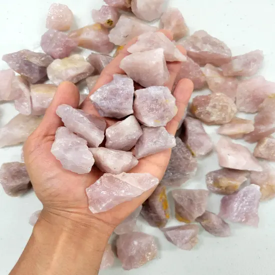Lavender Rose Quartz Crystals - Raw Rough Stones Bulk {1}