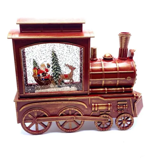 Train Water Snow Glitter Lantern with Santa Inside {1}