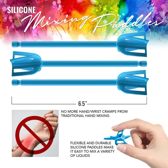 Pixiss Epoxy Resin Mixer Silicone Paddles - 3 Reusable Paddles {2}