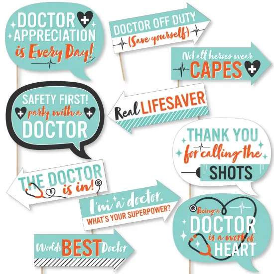 Big Dot of Happiness Funny Thank You Doctors - Doctor Appreciation Week Photo Booth Props Kit - 10 Piece {1}