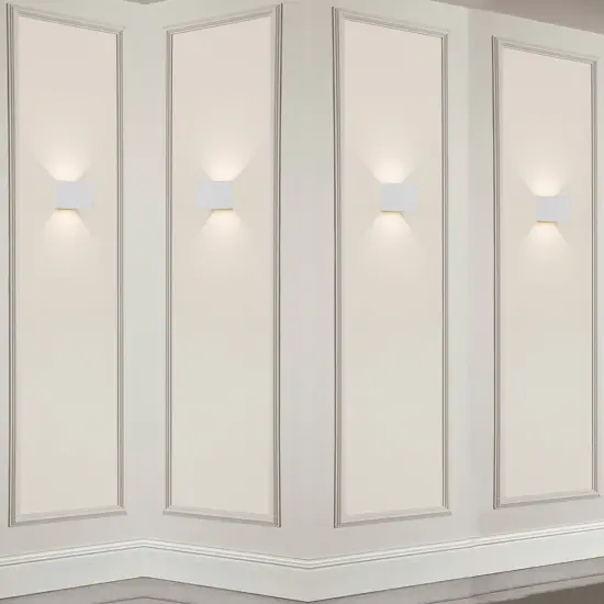 Modern Wall Sconce LED Waterproof Wall Lamp Aluminum with Adjustable Beam 10-Watt 4000K Cool White Indoor Outdoor for Bathroom Bedroom Corridor Living Room Stairs and Garden White Set of 4 {2}