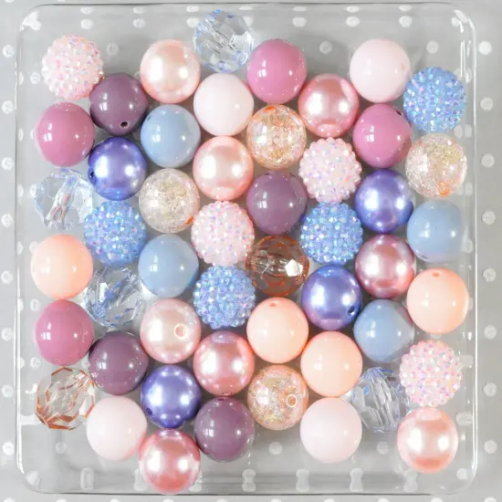 20mm Vintage Victorian acrylic bubblegum bead mix {2}