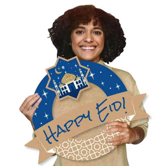 Big Dot of Happiness Eid Mubarak - Outdoor Ramadan Party Decor - Happy Eid Front Door Wreath {7}