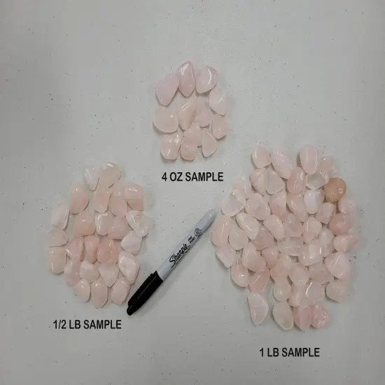 Bulk Tumbled Rose Quartz Crystal - Size SMALL - 1/2" to 1" {4}