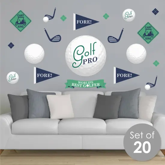 Big Dot of Happiness Par-Tee Time - Golf - Peel and Stick Sports Decor Vinyl Wall Art Stickers - Wall Decals - Set of 20 {3}