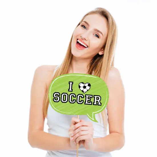 Big Dot of Happiness Goaaal - Soccer Photo Booth Props Kit - 20 Count {4}