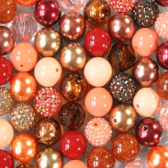 20mm Ginger Spice acrylic bubblegum bead mix {1}