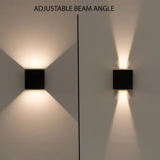 Modern Wall Sconce LED Waterproof Wall Lamp Aluminum with Adjustable Beam 10-Watt 4000K Cool White Indoor Outdoor for Bathroom Bedroom Corridor Living Room Stairs and Garden Single Black {5}