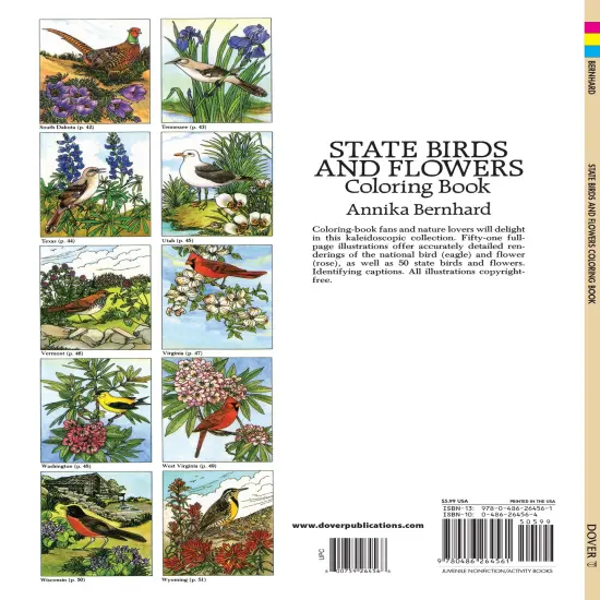 State Birds & Flowers Coloring Book-Softcover {3}