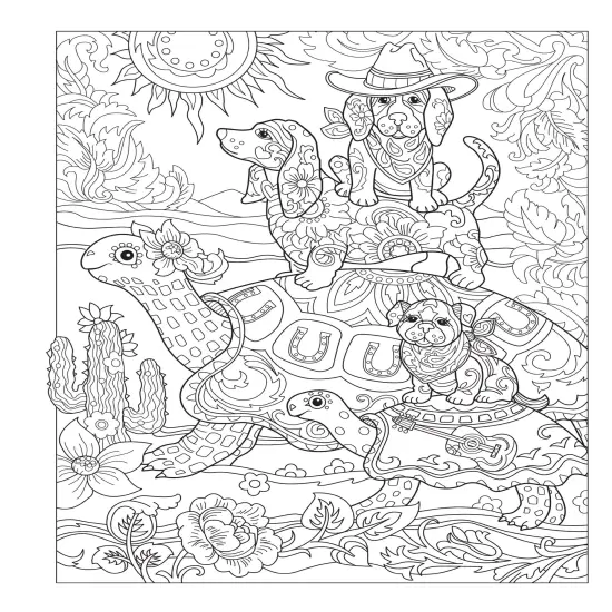 Creative Haven: Playful Puppies Coloring Book-Softcover {6}