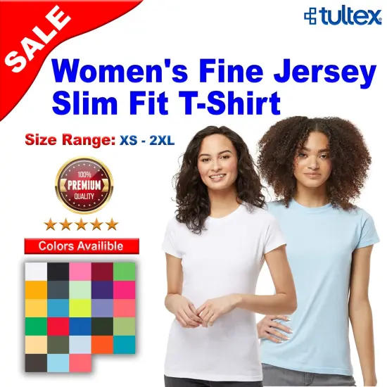 Tultex&reg; Women's Fine Jersey Slim Fit Short Sleeve Crewneck T-Shirt Silver {3}