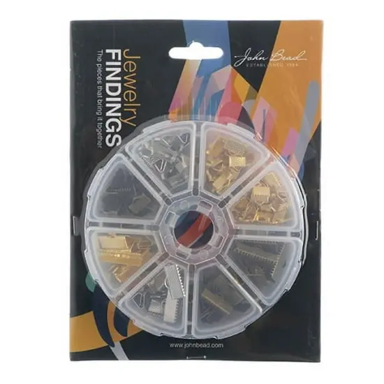 John Bead 8-Slot Clamp Ends Jewelry Findings Kit Assortment, 138pcs {3}