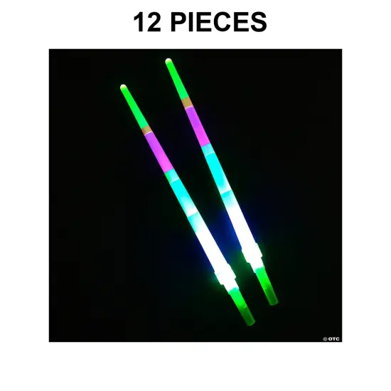 13 1/2" Light-Up Yellow, Pink, Green & White Expanding Swords - 12 Pc. {1}
