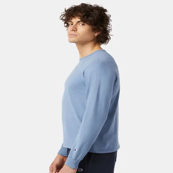Champion&reg; Garment-Dyed Long Sleeve T-Shirt Navy {7}