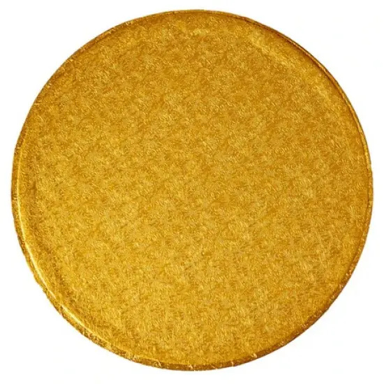 10" Round Gold Foil Cake Board Drum {1}