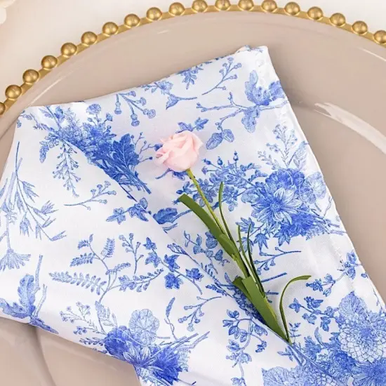 Elegant Floral Satin Dinner Napkins {3}