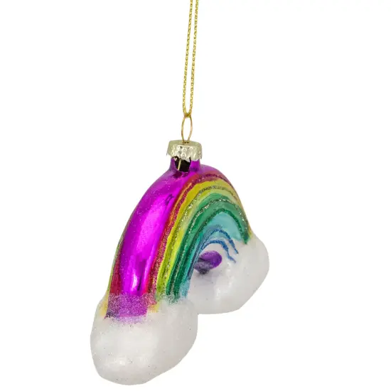 Northlight 4.75" Glass Rainbow and Clouds Christmas Ornament Multi {4}