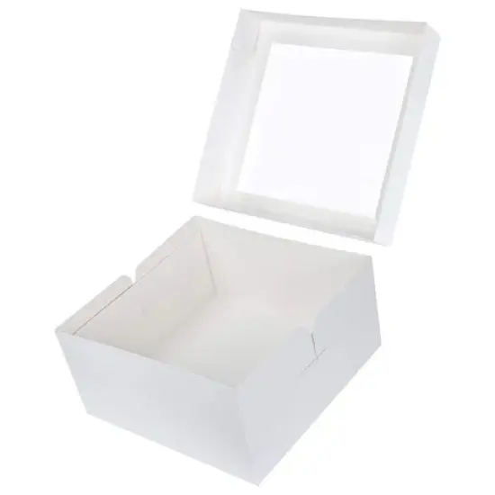 12 x 12 x 6" White Bakery Boxes with Window Pastry Boxes for Cakes, Cookies and Desserts {2}