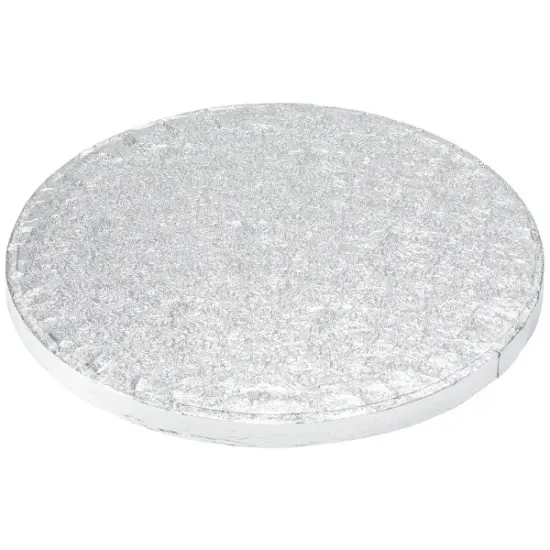 8" Round Silver Foil Cake Board 5ct {1}